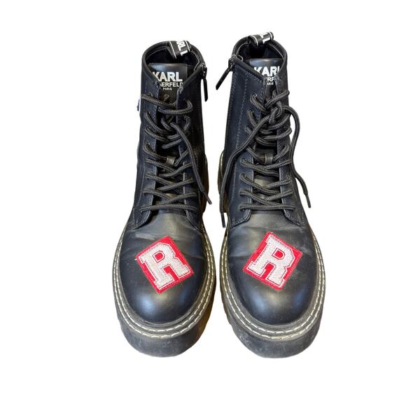 Karl Lagerfeld Shoes - Karl Lagerfeld Paris Lace Up Leather Combat Boots In Dixie Style Size 9